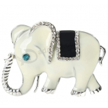 Exquisitos colores plateados Broche de elefante Alfileres Broches de diamantes de imitación para mujer Joyería Accesorios de traje de moda