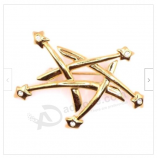 Vtg 1990s Monet 5 Point Star Broche Pin Diamantes de imitación contemporáneos Tono dorado Metal