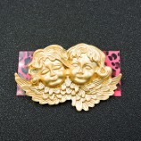 女士金色珐琅可爱卷发天使婴儿贝赛约翰逊魅力胸针别针