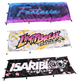 Extérieur Intérieur 180x60cm Sublimation Numérique Impression De Logo Numérique Coton Tissu Polyester Drapeaux et Bannières Nobori Personnalisés