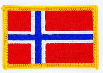 ノルウェー国旗ワッペンバッジアイアン新しい刺繍