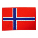 Bandera nacional de Noruega parche bordado Plancha en coser en insignia para ropa, bolsa, etc.
