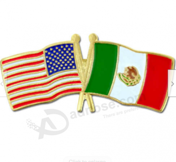 pinmart's USA und mexiko gekreuzt Freundschaft Flagge Emaille Revers Anstecknadel