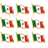 Rhungift Paquete de 10 alfileres de solapa de metal de la bandera de México ondeando alfileres de la bandera mexicana MX Serie de alfileres patrióticos