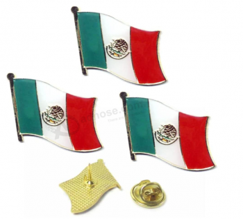 Confezione da 3 Bandiera del Messico Spilla Supporto Smalto Patriottico Distintivo Cappello Cravatta Bandiera Messicana