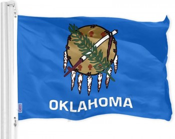 Oklahoma State Flag 3x5 ft Printed Brass Grommets 150D Quality Polyester Flag Indoor/Outdoor