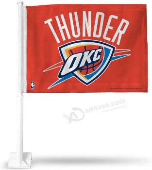 NBA 오클라호마 시티 썬더 - 포함된 폴이 있는 오렌지 자동차 깃발