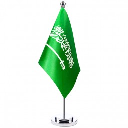 Wholesale small flag different countries flag metal pole office table desk Flag with metal stand