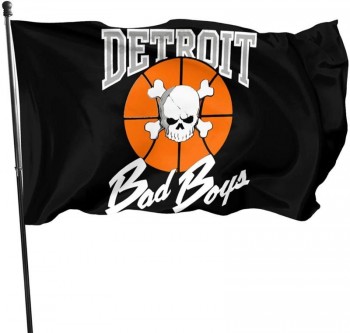 De-Troit PIS-Tons Bad Boys Flag Vivid Color and Uv Fade Resistant with Brass Grommets 3 X 5 Feet 3x5'' Flag