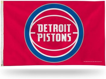 Industries NBA 3-Foot by 5-Foot Single Sided Banner Detroit Pistons Flag with Grommets