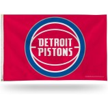 Industries NBA Bannière unilatérale de 3 pieds sur 5 pieds Drapeau des Detroit Pistons avec œillets