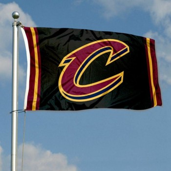 Drapeau haut de gamme personnalisé haut de gamme Cleveland Cavaliers Black C Logo