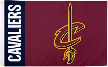 卸売カスタムクリーブランドキャバリアーズチームNBAナショナルバスケットボール協会100%ポリエステル屋内屋外3フィートx 5フィートフラグ