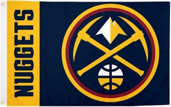 Denver Nuggets Equipo NBA Asociación Nacional de Baloncesto 100% Poliéster Interior Exterior 3 pies x 5 pies Bandera (Nombre del equipo)