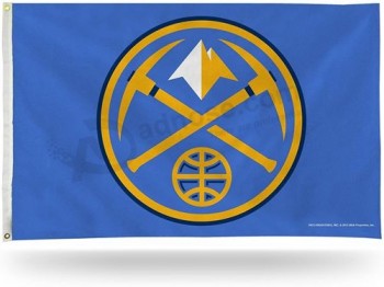 リコインダストリーズNBA 3フィート×5フィートの片面バナーフラッグ、グロメット、デンバーナゲット