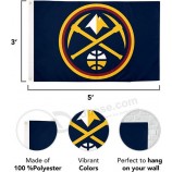 Denver Nuggets Team NBA National Basketball Association 100 % Polyester Intérieur Extérieur 3 pieds x 5 pieds Drapeau (Drapeau #1)
