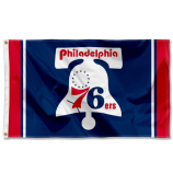 필라델피아 76ers 하드우드 빈티지 레트로 스로백 그로메트 플래그