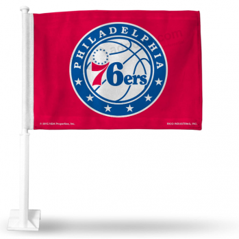 NBA Philadelphia 76ers autovlag met meegeleverde paal