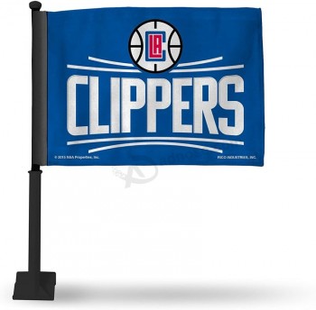 Bandera de coche unisex de Los Angeles Clippers de la NBA, incluido el mástil
