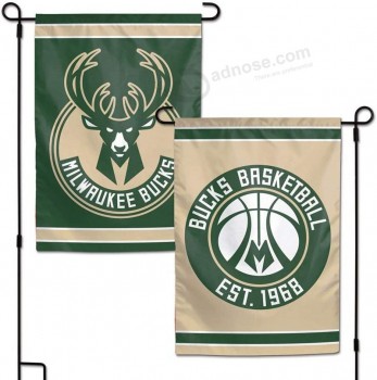 Bandera de 2 lados de la NBA Milwaukee Bucks 12x18 Garden Style, talla única, color del equipo