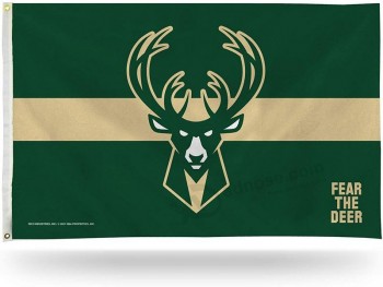 Bandera a rayas de los Milwaukee Bucks - Bandera de 3 x 5 pies