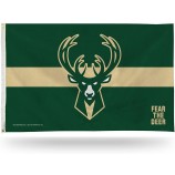 Drapeau rayé Milwaukee Bucks - Drapeau de 3 x 5 pieds