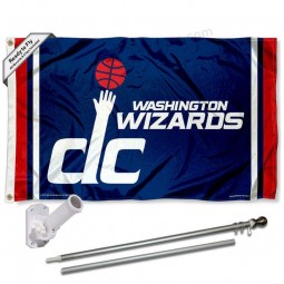 Kit de asta y soporte de bandera de los Washington Wizards de alta calidad y cualquier tamaño