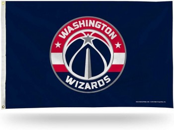 Bandiera NBA 3 piedi da 5 piedi Bandiera monofacciale Bandiera Washington Wizards con occhielli di alta qualità e di qualsiasi dimensione
