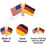 Aangepaste hoge kwaliteit Duitsland Land Revers Emaille met Verenigde Staten USA Souvenir Hoed Mannen Vrouwen Patriottische Duitse (Dubbele Vlag Pin)