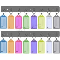 Estante de etiquetas para llaves Acrimet con 8 etiquetas para llaveros (estante de almacenamiento de llaves autoadhesivo) (paquete de 2) (color surtido)