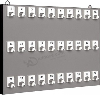 keystand #30PGS met 30 genummerde haken voor vastgoedkantoren en verhuur (30 sets van tag & ring inbegrepen)