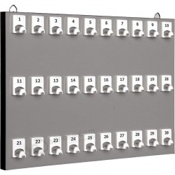 keystand # 30PGS met 30 genummerde haken voor vastgoedkantoren en verhuur (30 sets van tag & ring inbegrepen)