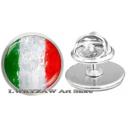 Flag of Italy Brooch, Italian Flag Jewelry, Country Flag, Italy Patriotic Jewelry,Italian Flag Pin, Italian Pride Brooch,M169