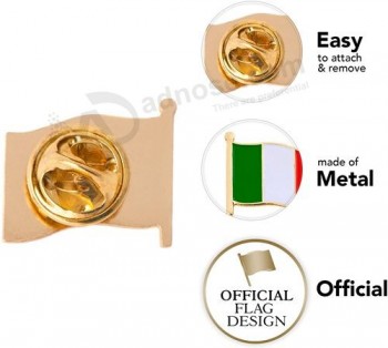 Italie Pays émail en métal Souvenir chapeau hommes femmes patriotique italien (agiter drapeau épinglette)