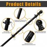 Kit asta per bandiera per casa 6ft in acciaio inox nero asta per bandiera a parete groviglio senza asta per portico residenziale giardino cortile barca commercia