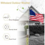 Barcetine 9 ft Yard Flag Pole Kit - Mât de drapeau sans enchevêtrement pour l’extérieur dans le sol, mât de drapeau extérieur en acier inoxydable avec support à 5 broches