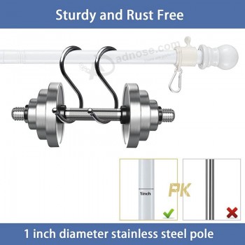 Witte Vlaggenmast Kit voor Huis-5ft Huis Vlaggenmasten met Tangle Free Spinning Grommets-Porch Vlaggenmast Kit met Beugel voor Buiten