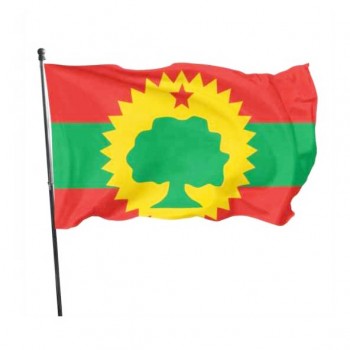 Impresión digital personalizada 150x90cm 3x5ft Impresión de poliéster Estandarte Nacional de Oromia Bandera Oromo de Etiopía para decoración