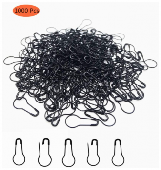 1000Pcs Metal Black Safety Pins/Bulb Pin/Gourd Pin/Calabash Pin for Clothing Crafting and DIY Home Accessories, Suitable for The Tailor