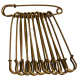 Épingles à nourrice Heavy Duty grandes épingles à nourrice en acier 50 pcs pour couvertures, vêtements, jupes, kilts, artisanat (marron)