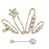 épingles à nourrice épingles à nourrice robustes belles et pratiques, perles artisanales strass chemise couverture châle épingles à nourrice décoratives 5 pcs.