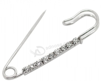10 Pcs Silver Tone Rhinestone Safety Pins Brooches Jewelry for Skirts Sweater Scarf Lapel Hat