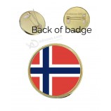 Noorwegen Vlag 27mm Metalen Revers Pin Badge Koepelvormig Invoegen