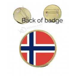 Norway Flag 27mm Metal Lapel Pin Badge Domed Insert