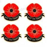 GUO Rood Metaal Klaproos bloem Pins Broche Handgemaakte ambachtelijke emaille bloem Opdat We Niet Vergeten voor Vrouwen Mannen Veteranendag Memorial Day Remembrance Day Geschenken 