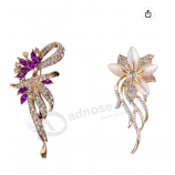 2PCS bloem broche pinnen voor vrouwen mode strass kristal broches pinnen