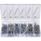 Splitpennen Assortiment | 555 Stuk | Verzinkt Premium Kwaliteit | Stalen gespleten penklemmen | Rechte haarspelden | Houdt pinnen vast