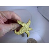 Zeester grote vintage gouden pin broche V-3450