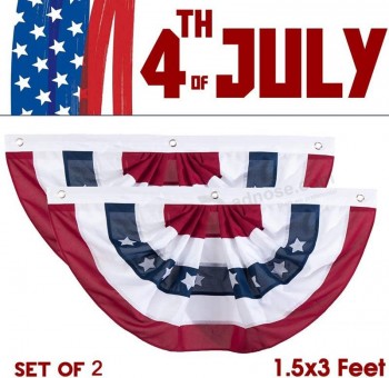 Amerikaanse vlag bunting patriottische geplooide half fan vlag USA veranda rood wit en blauwe bunting voor 4 juli, Veteranendag