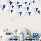 30 Ft marineblauw wit en zilver partij decoraties Royal Blue driehoek vlag wimpel Banner Bunting voor verjaardag bruiloft bruids Baby douche nautische